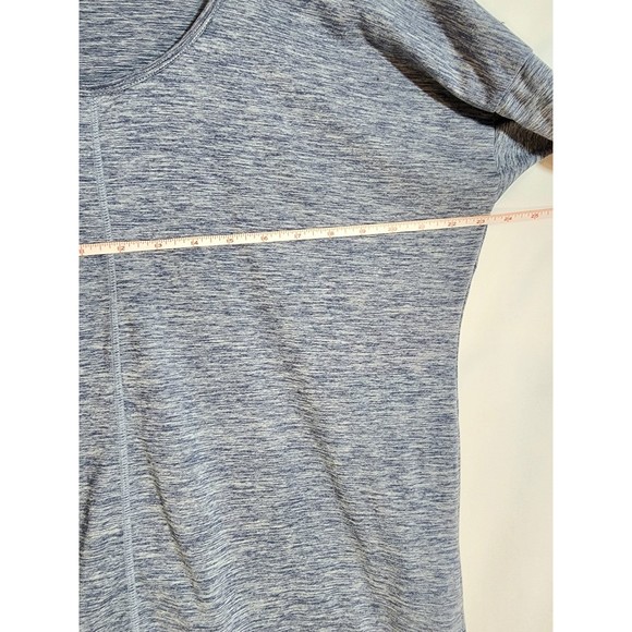 Women's Danskin Now Yoga Blue Heathered Medium Top Athletic Shirt Stretch Long - Picture 3 of 6